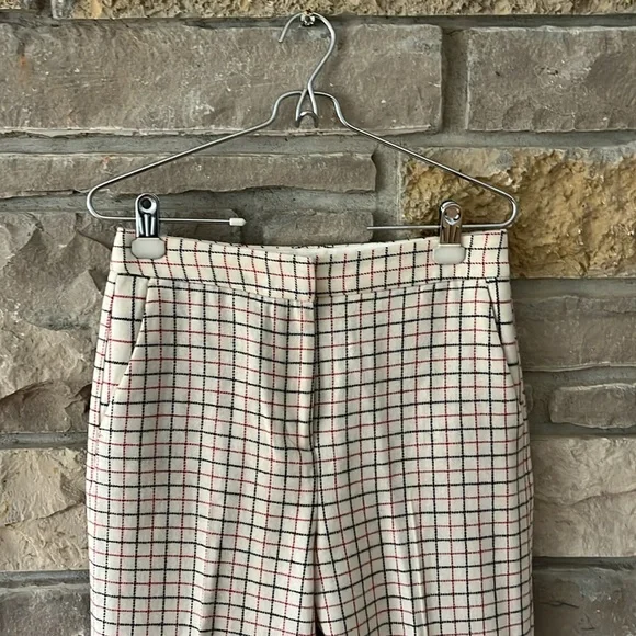 Rag & Bone Poppy High Waisted Pant in Ivory Check Size 4 - Picture 3 of 16